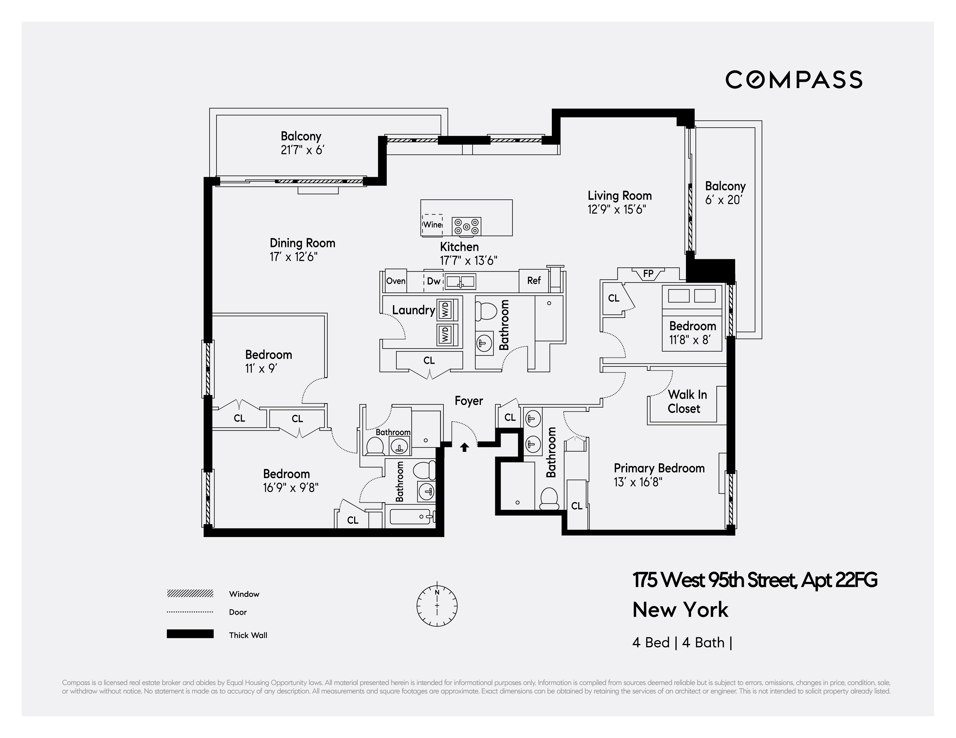 Floorplan for 175 West 95th Street, 22FG