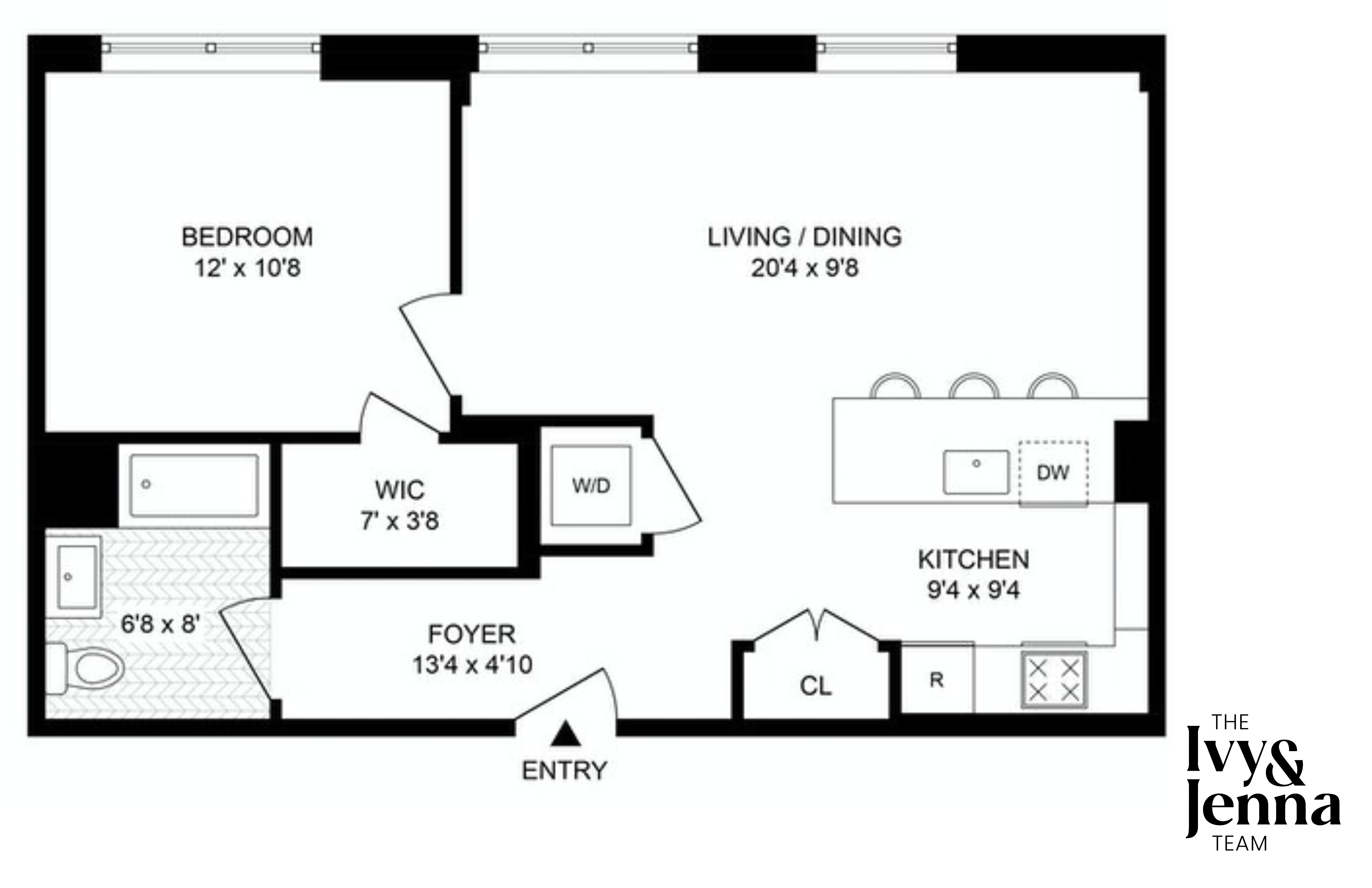 Floorplan for 100 Ave A, 2B