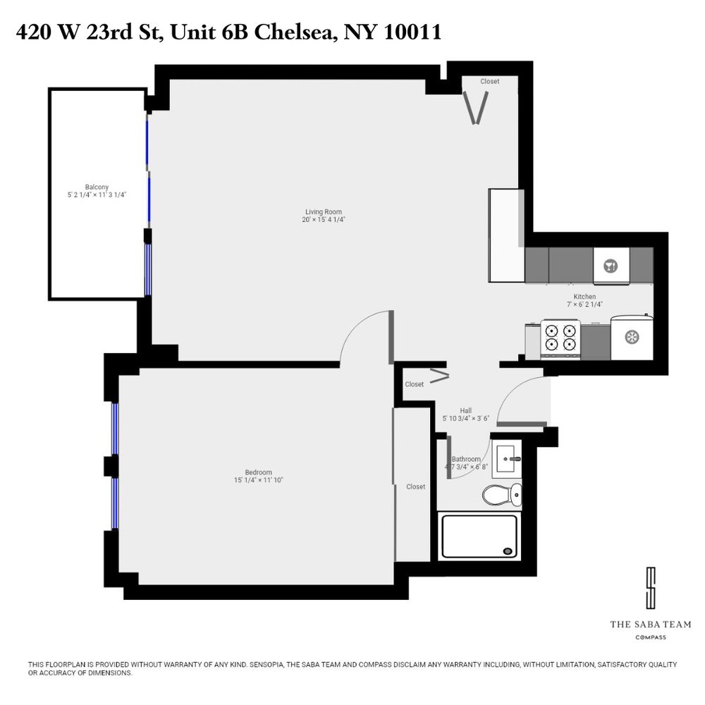 Floorplan for 420 West 23rd Street, 6B