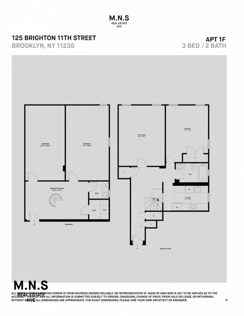 Floorplan for 125 Brighton 11th Street, 1-F
