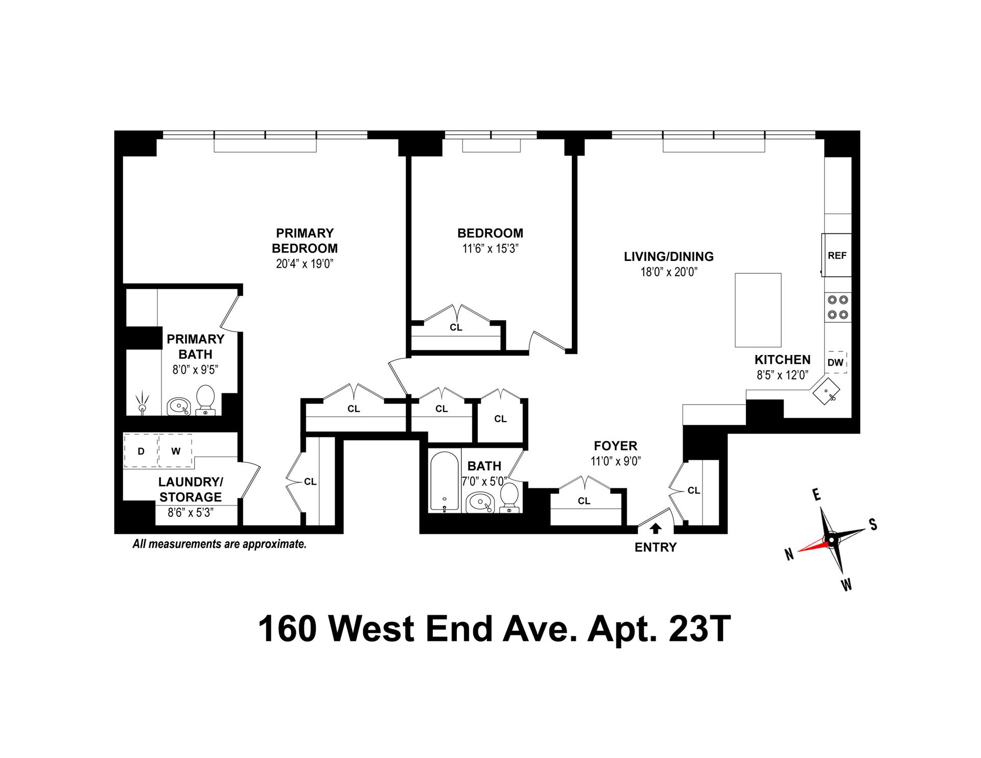 Floorplan for 160 West End Avenue, 23T