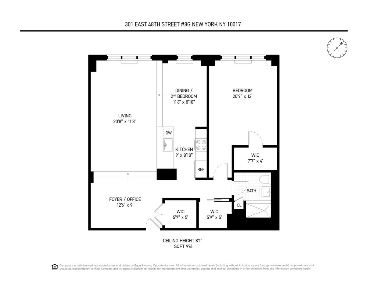 Floorplan for 301 East 48th Street, 8G