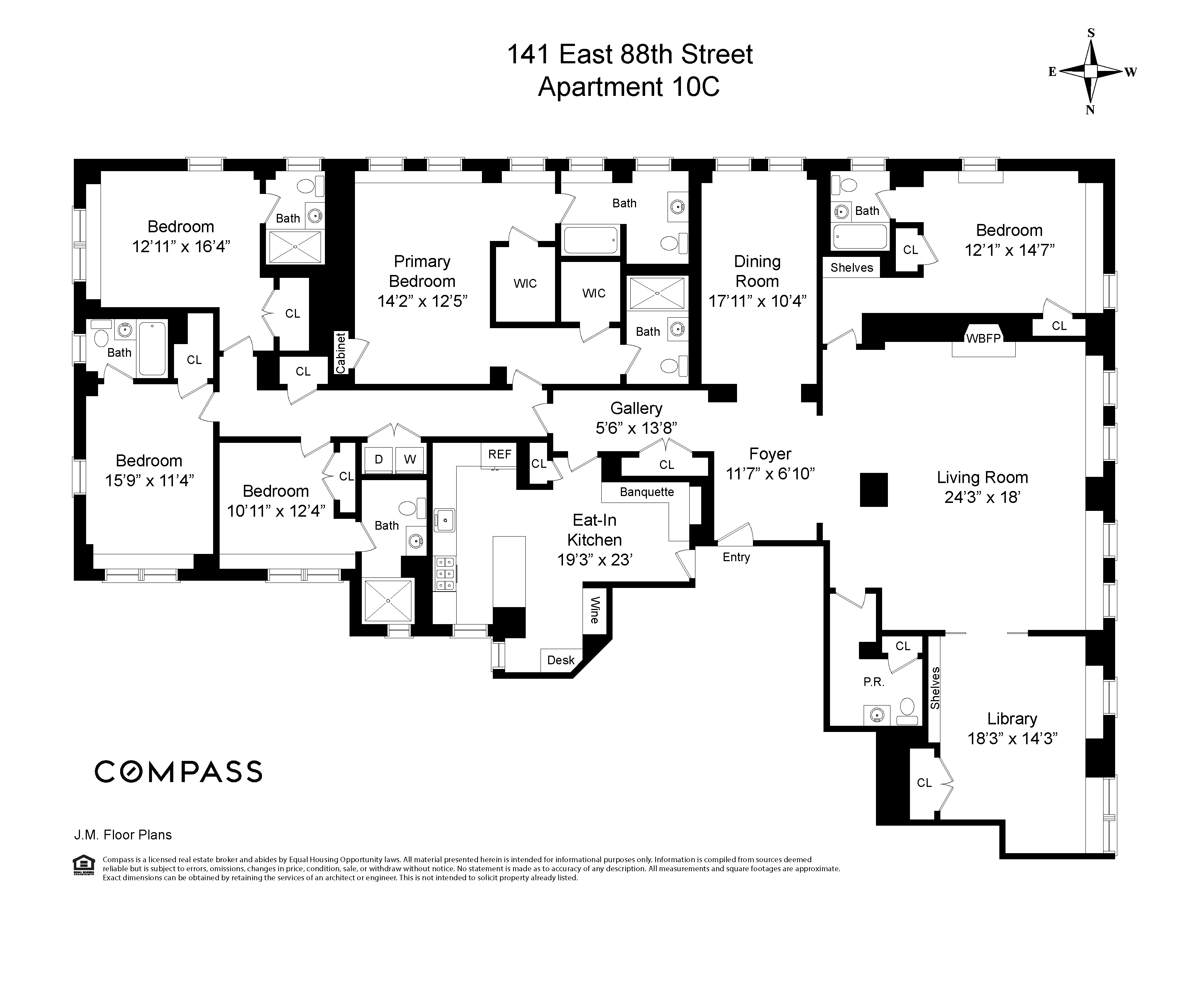 Floorplan for 141 East 88th Street, 10C