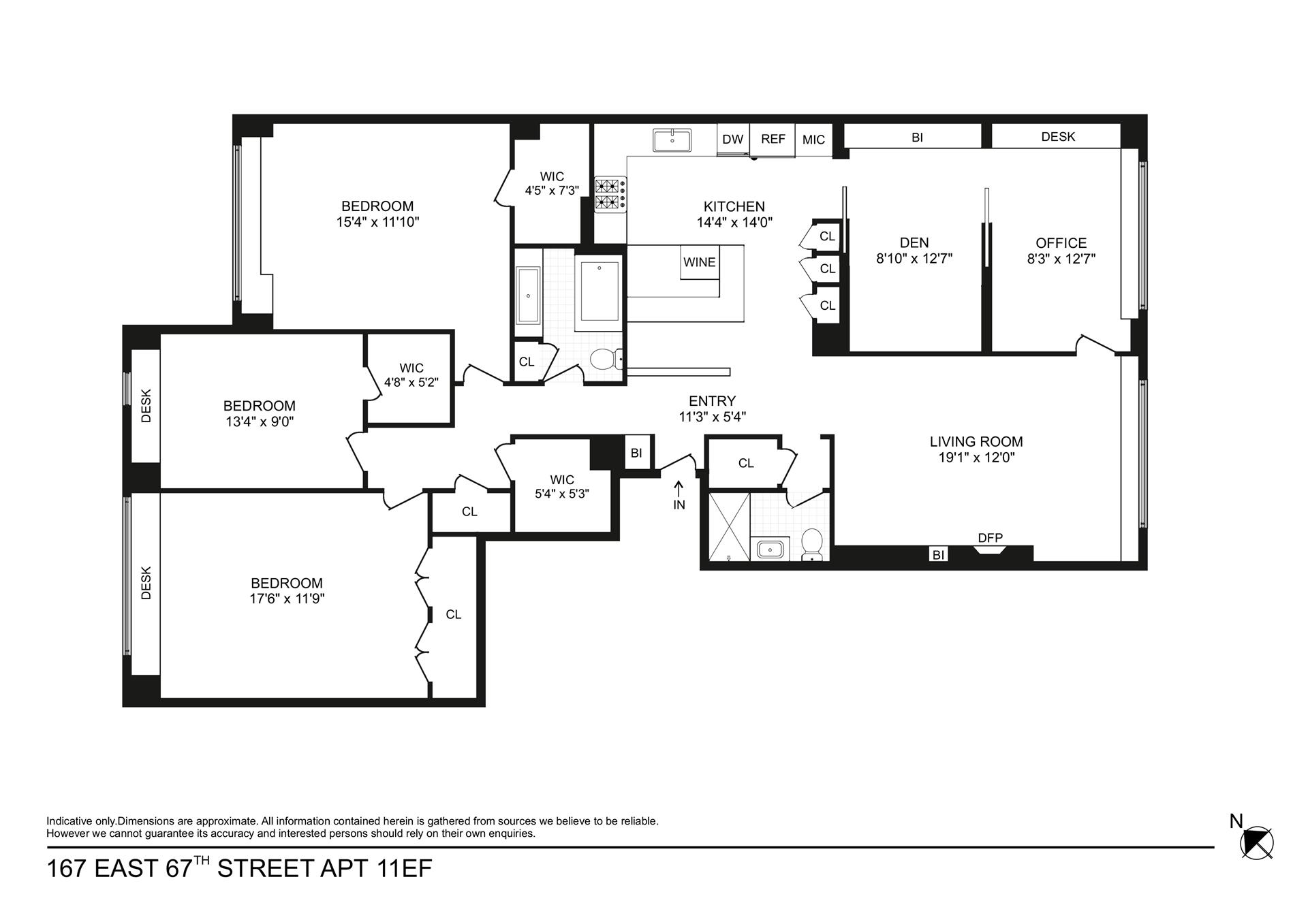 Floorplan for 167 East 67th Street, 11EF