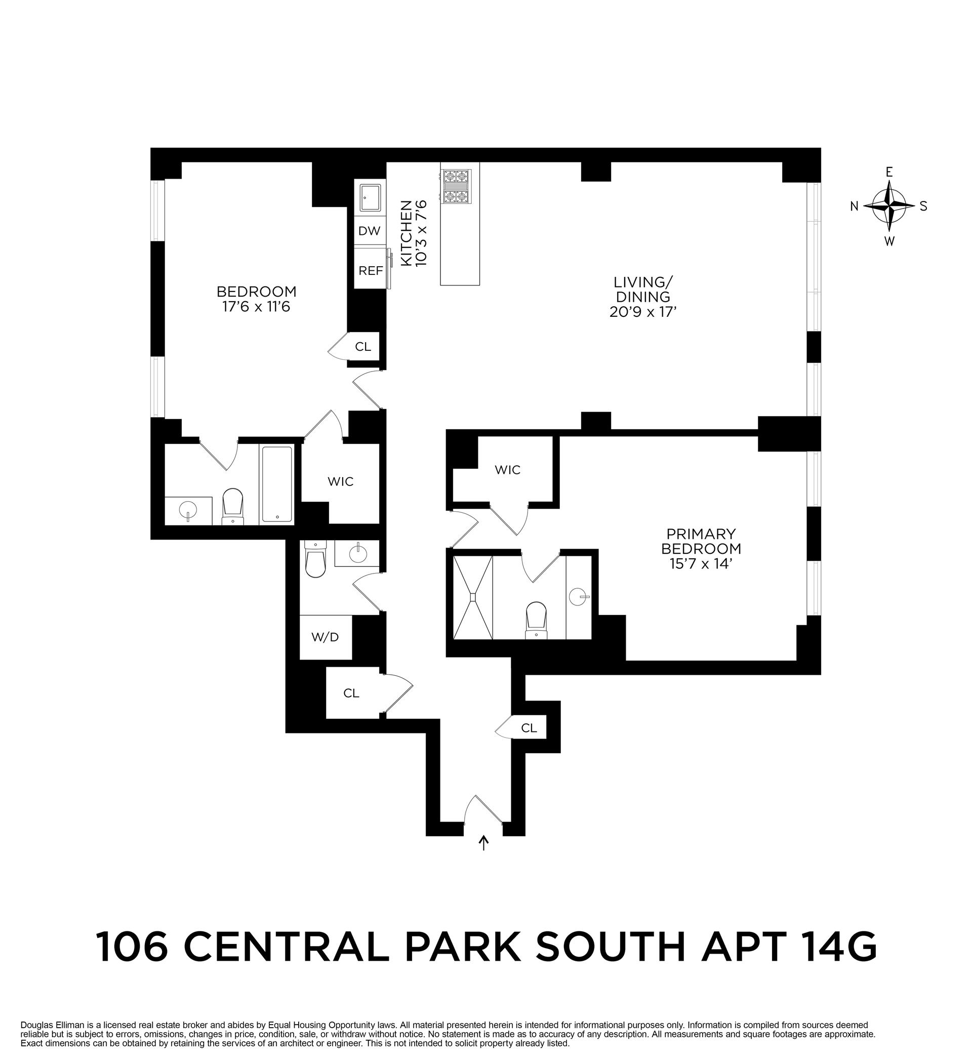 Floorplan for 106 Central Park, 14G