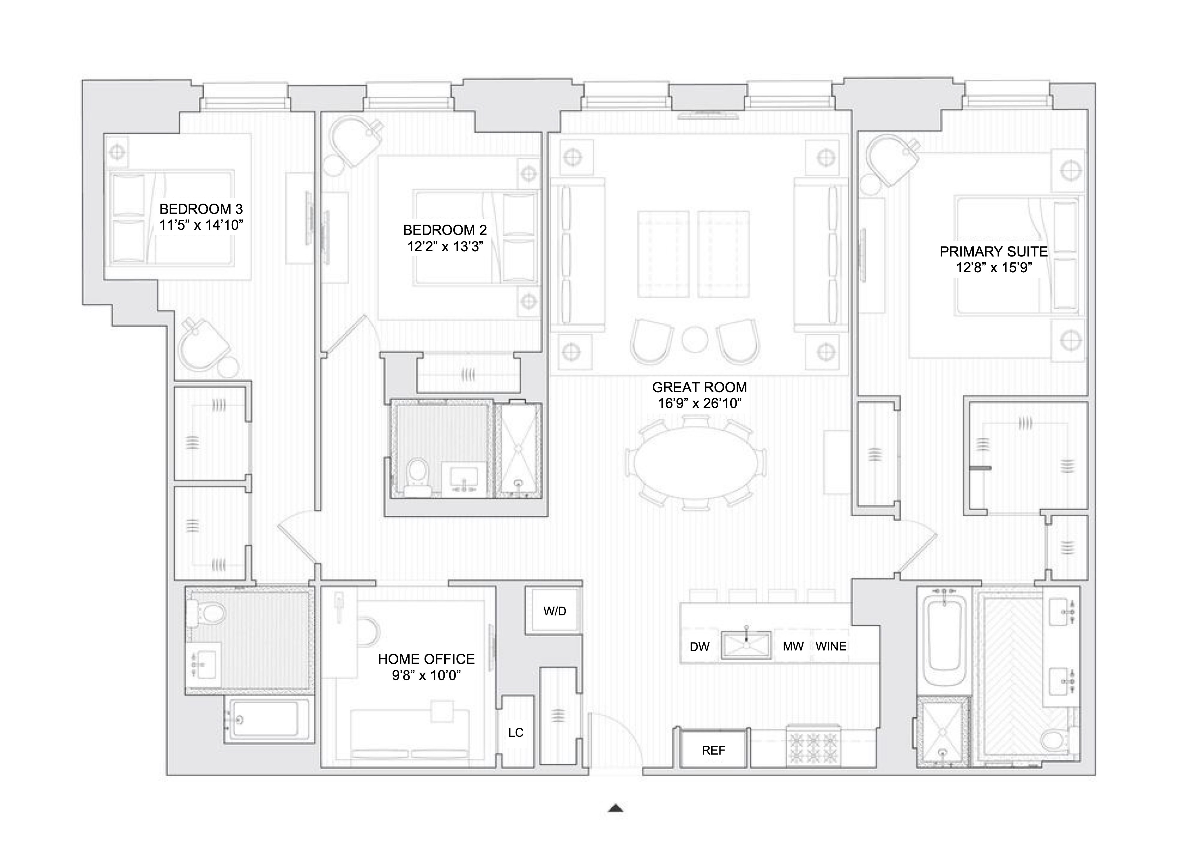 Floorplan for 100 Barclay Street, 15C