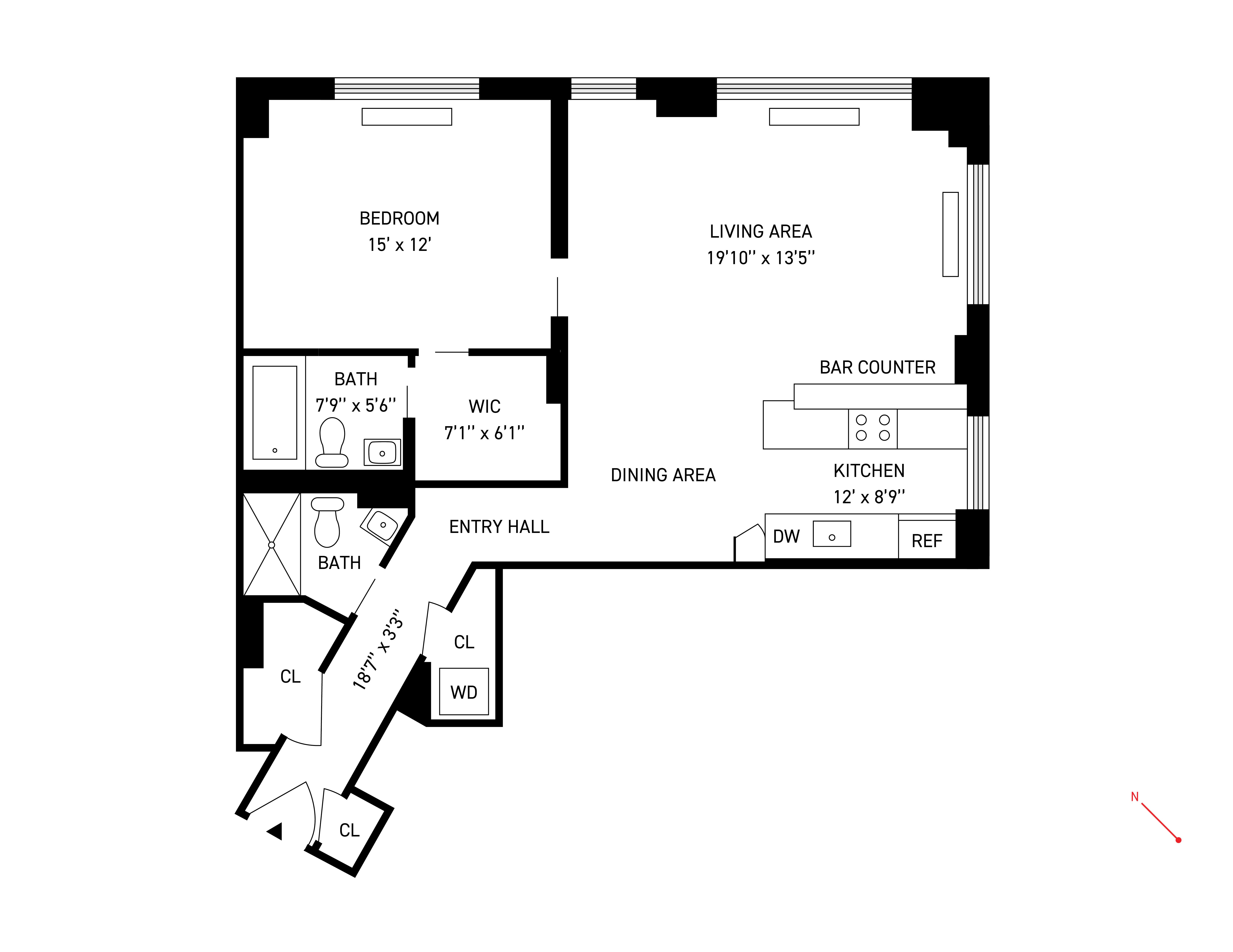 Floorplan for 21 South End Avenue, PH-1Q