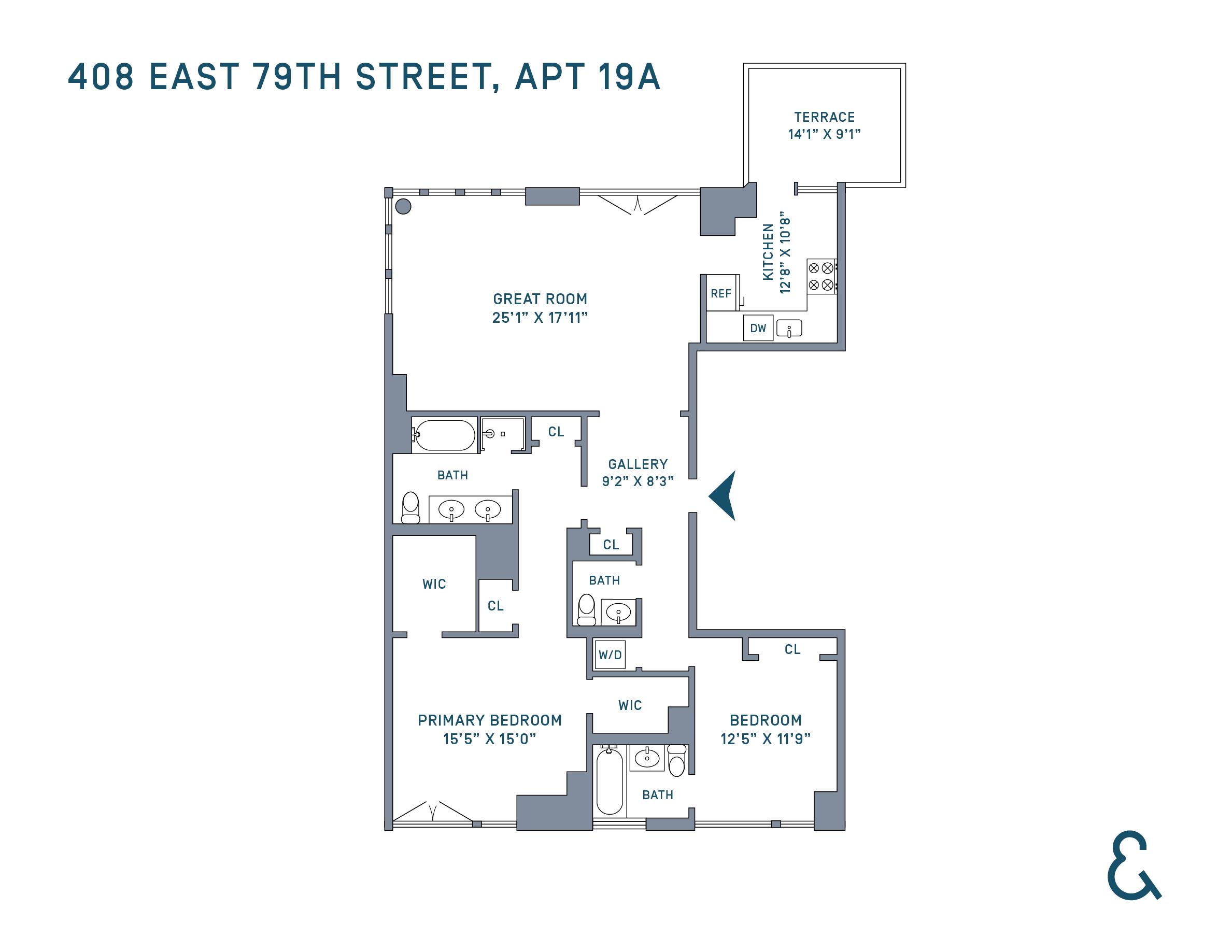 Floorplan for 408 East 79th Street, 19-A