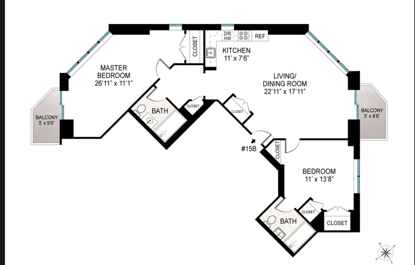 Floorplan for 206 East 95th Street, 15B
