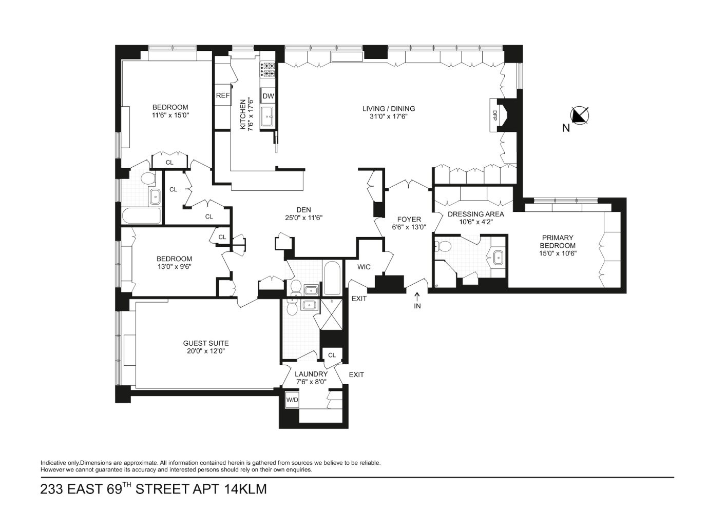 Floorplan for 233 East 69th Street, 14KLM