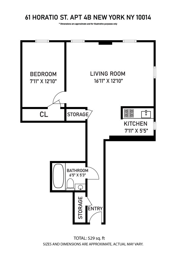 Floorplan for 61 Horatio Street, 4B