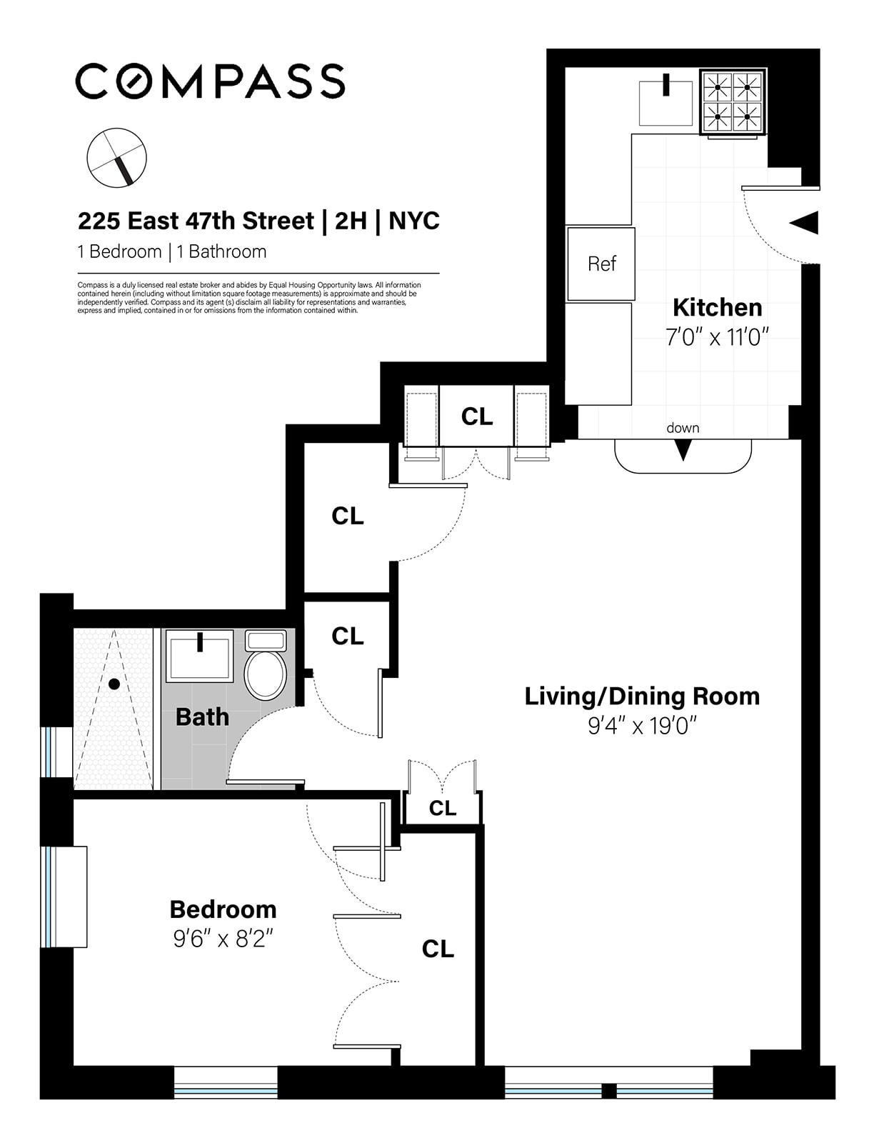 Floorplan for 225 East 47th Street, 2H