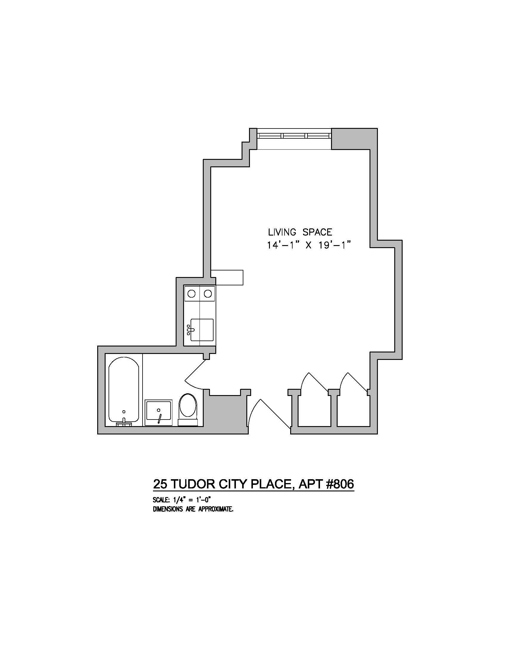 Floorplan for 25 Tudor City Place, 806