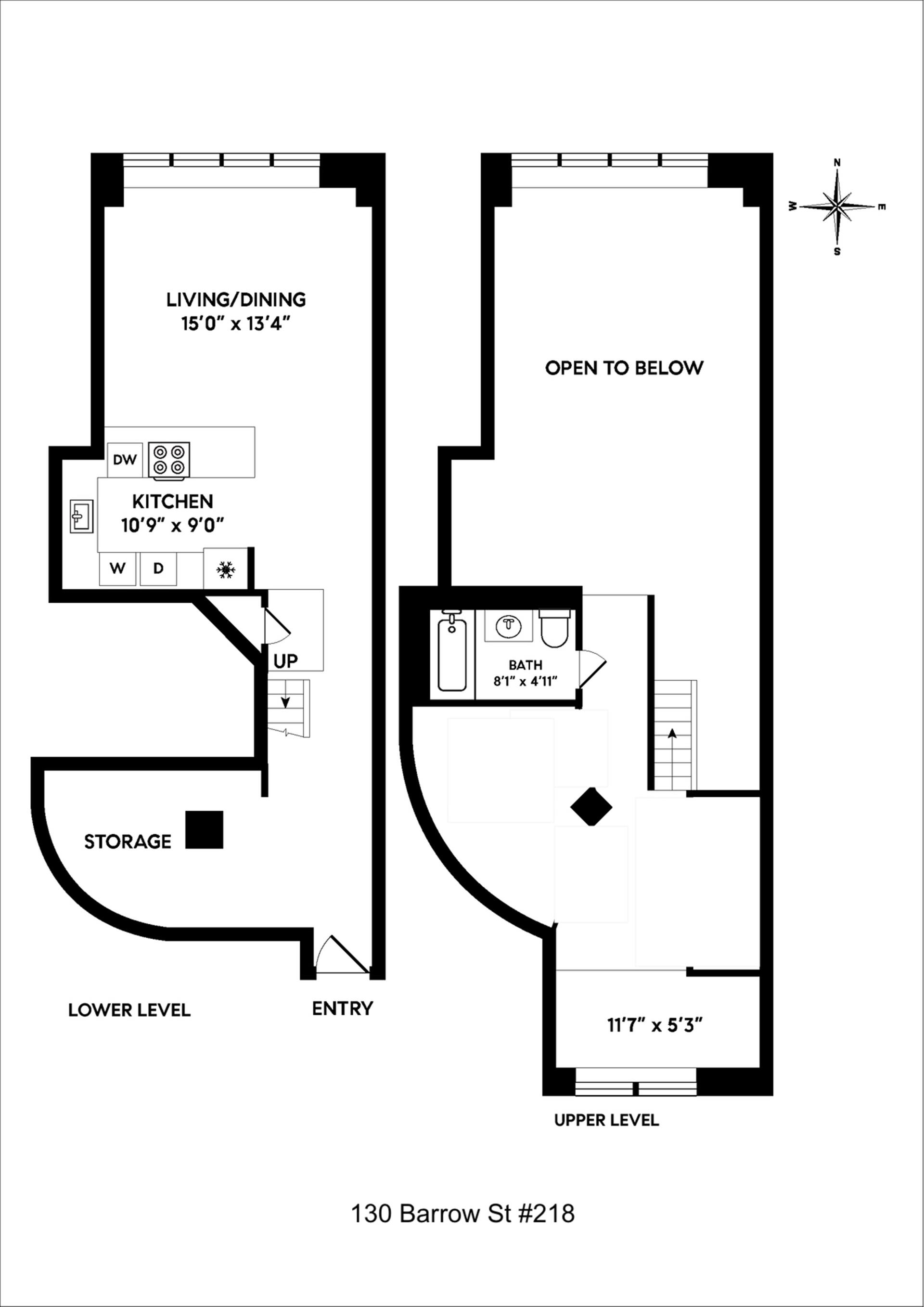 Floorplan for 130 Barrow Street, 218