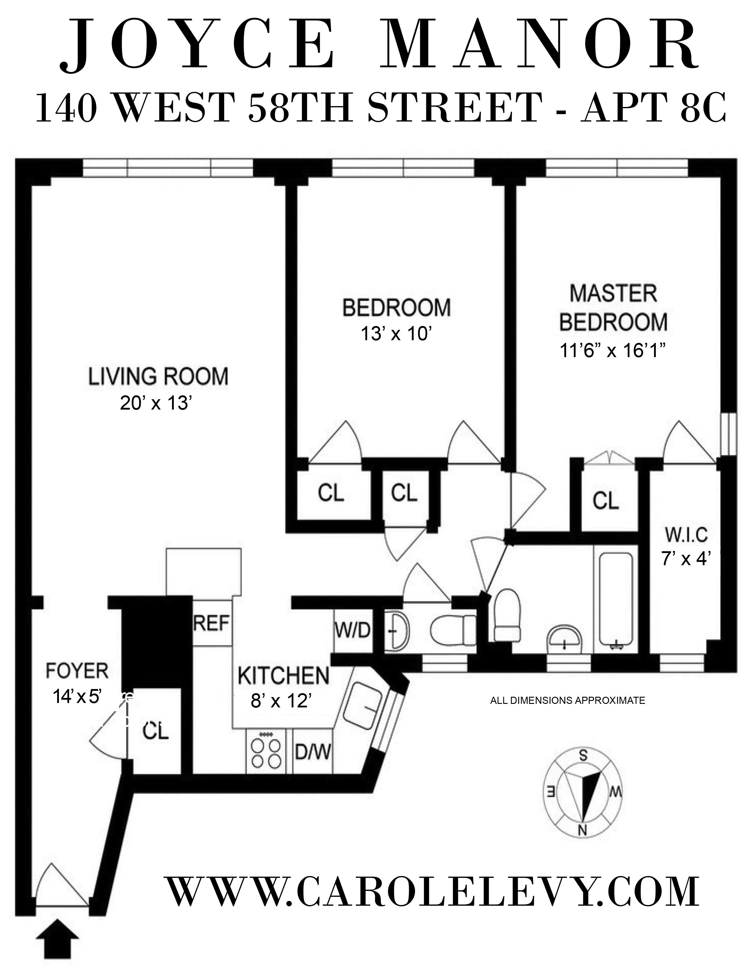 Floorplan for 140 West 58th Street, 8-C