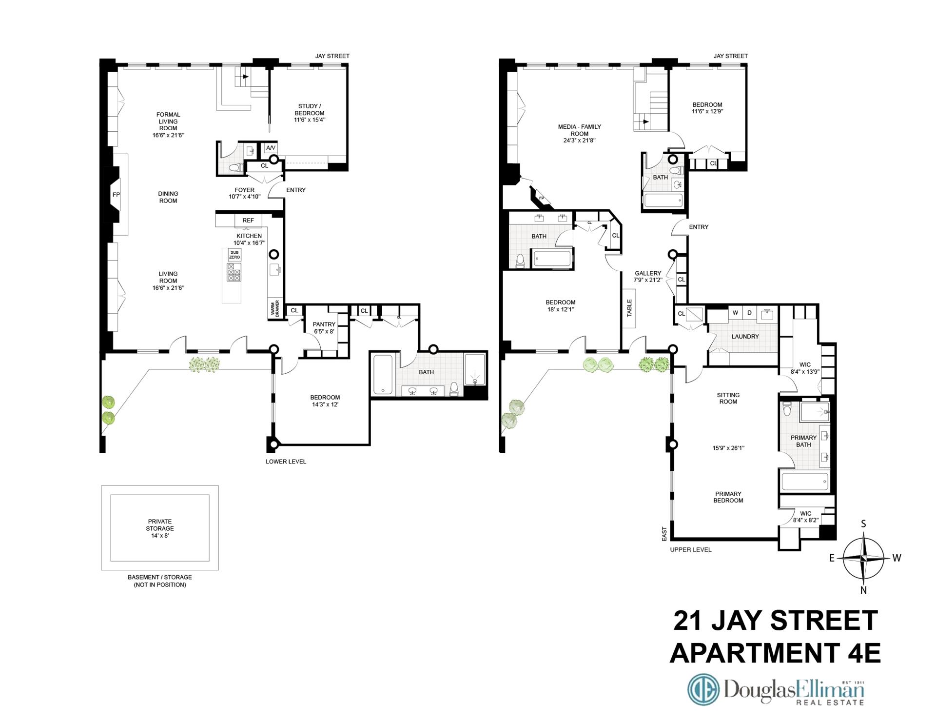 Floorplan for 21 Jay Street, 4E