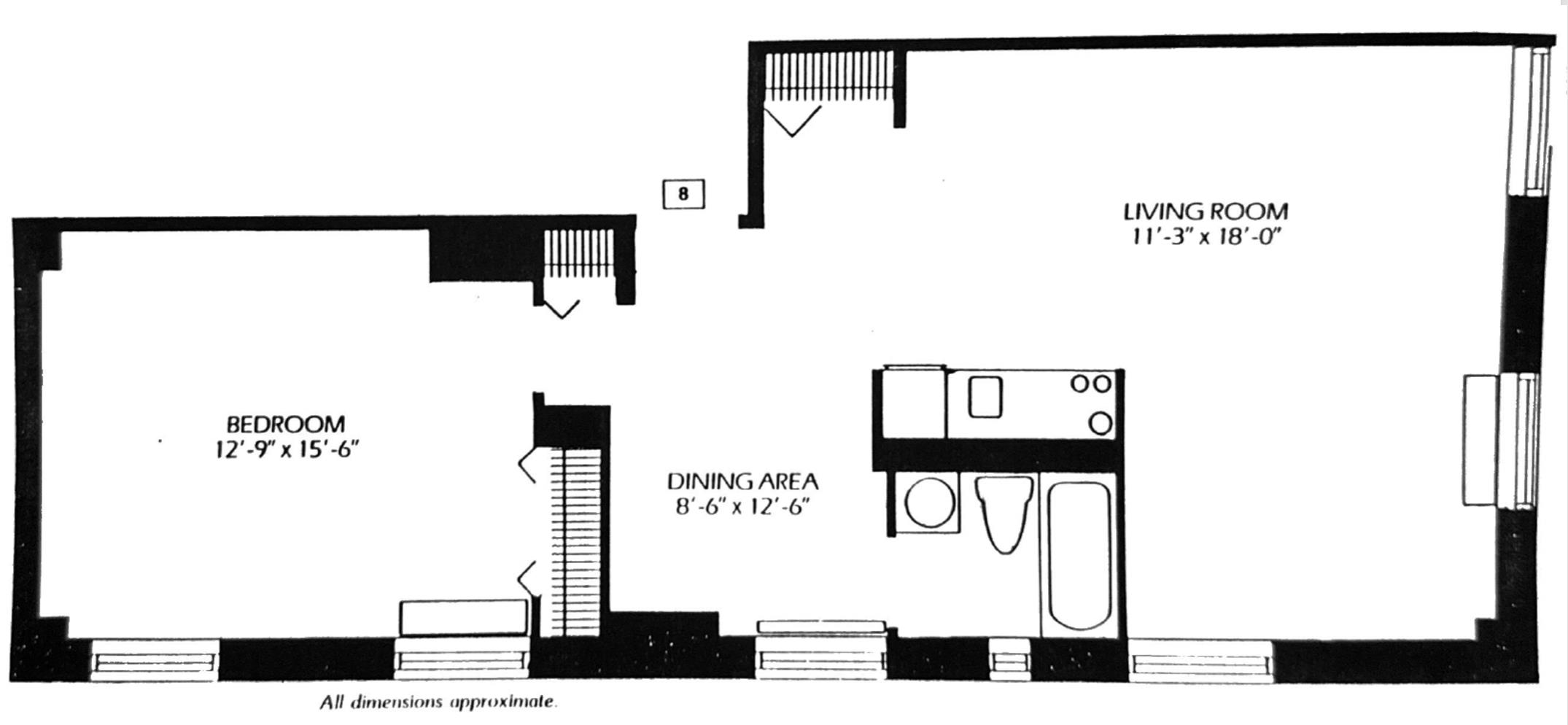 Floorplan for 150 West 51st Street, 1508