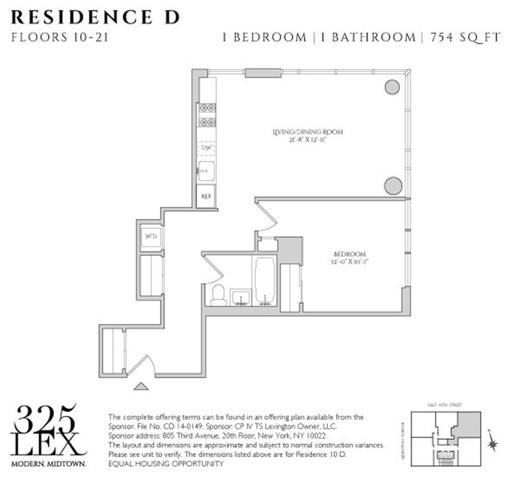 Floorplan for 325 Lexington Avenue, 18-D