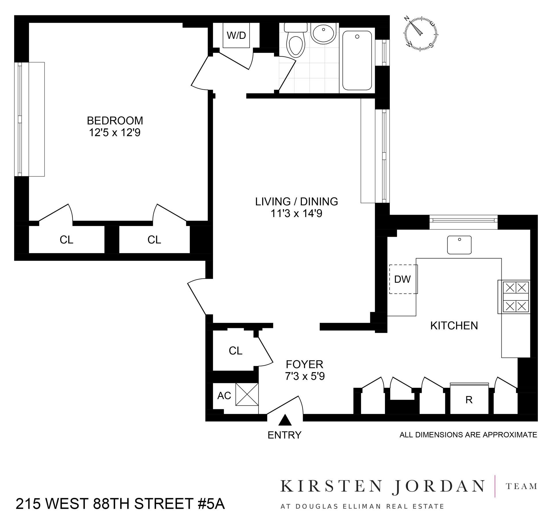 Floorplan for 215 West 88th Street, 5A