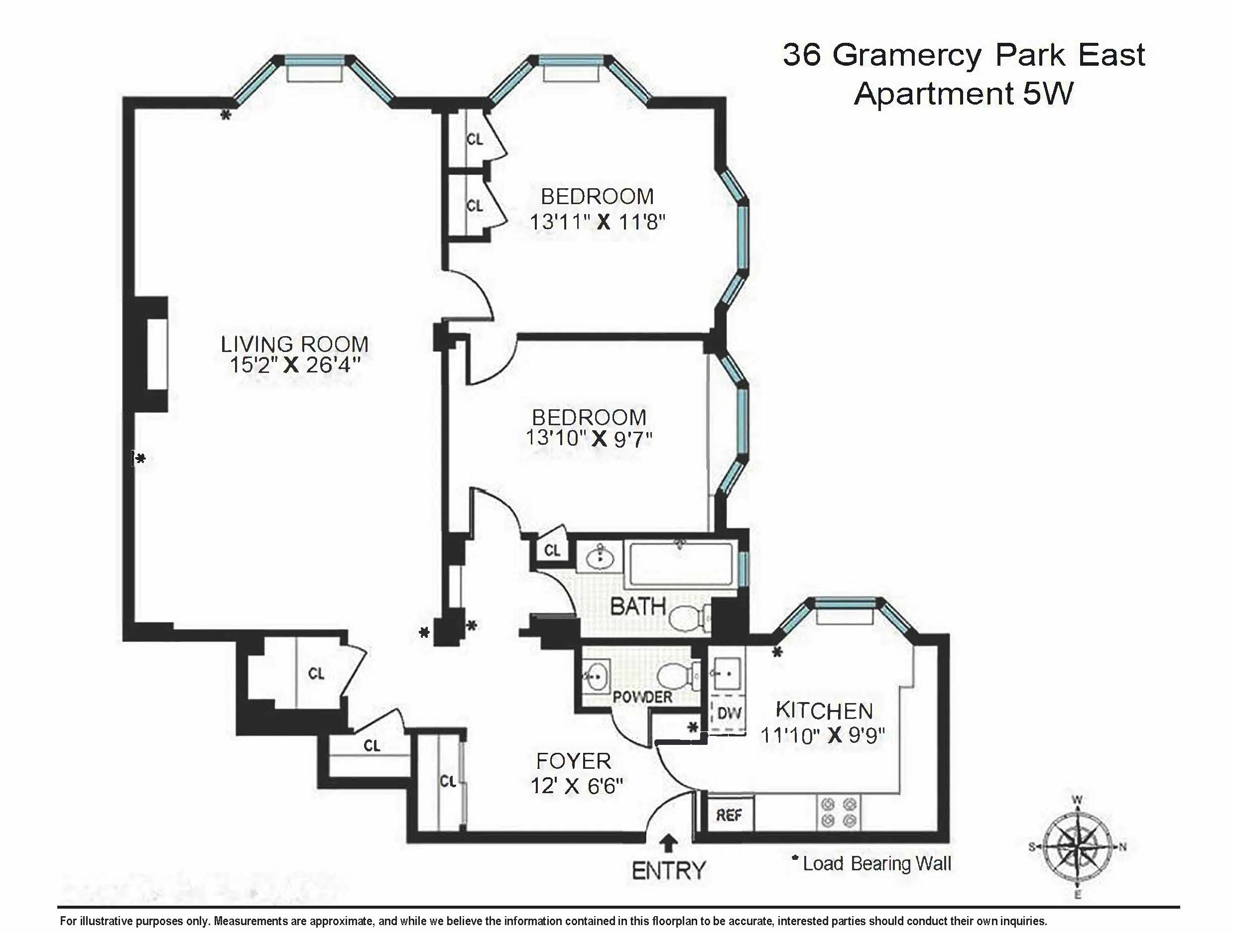 Floorplan for 36 Gramercy Park, 5W