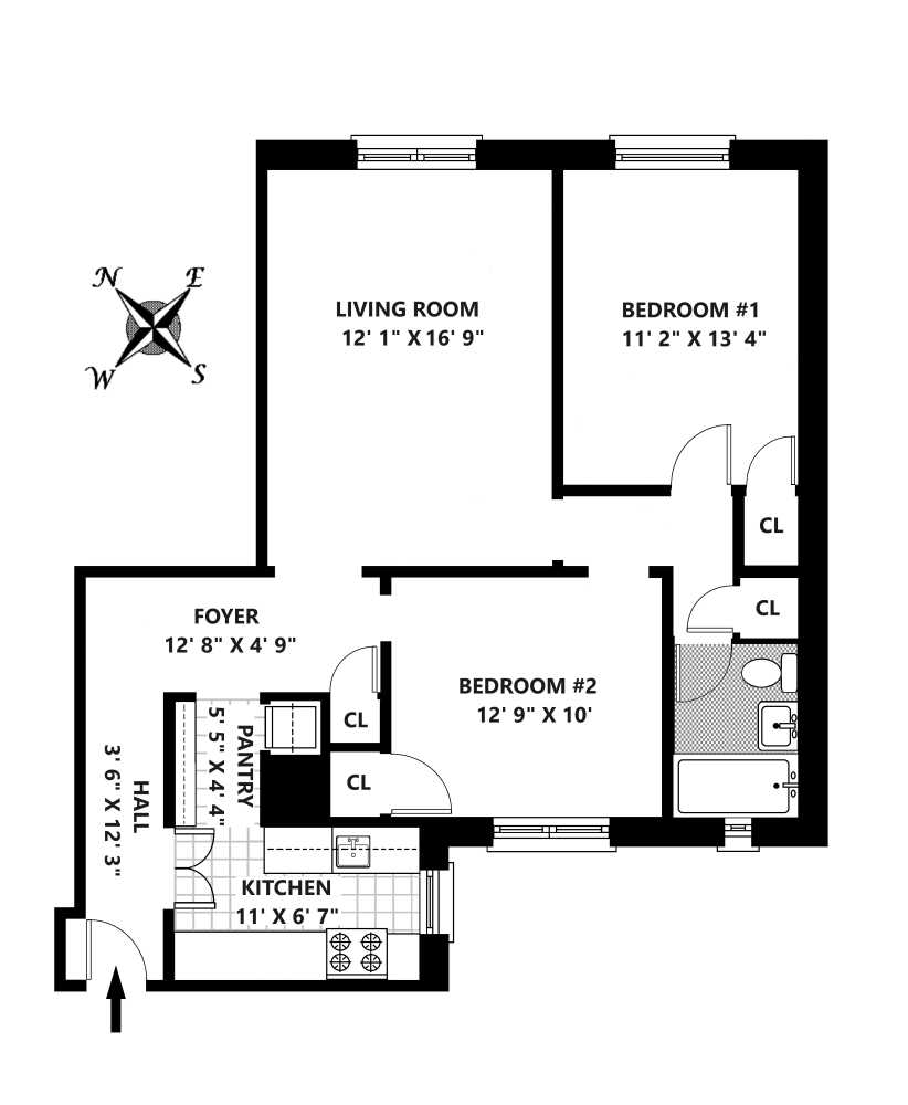 Floorplan for 115 Willow Street, 6F