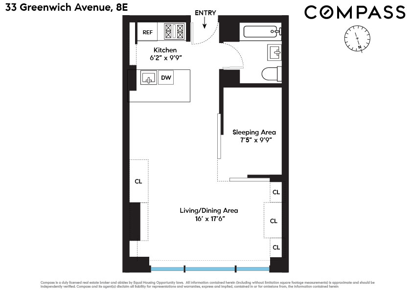 Floorplan for 33 Greenwich Avenue, 8E