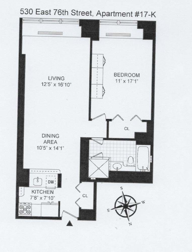 Floorplan for 530 East 76th Street, 17K