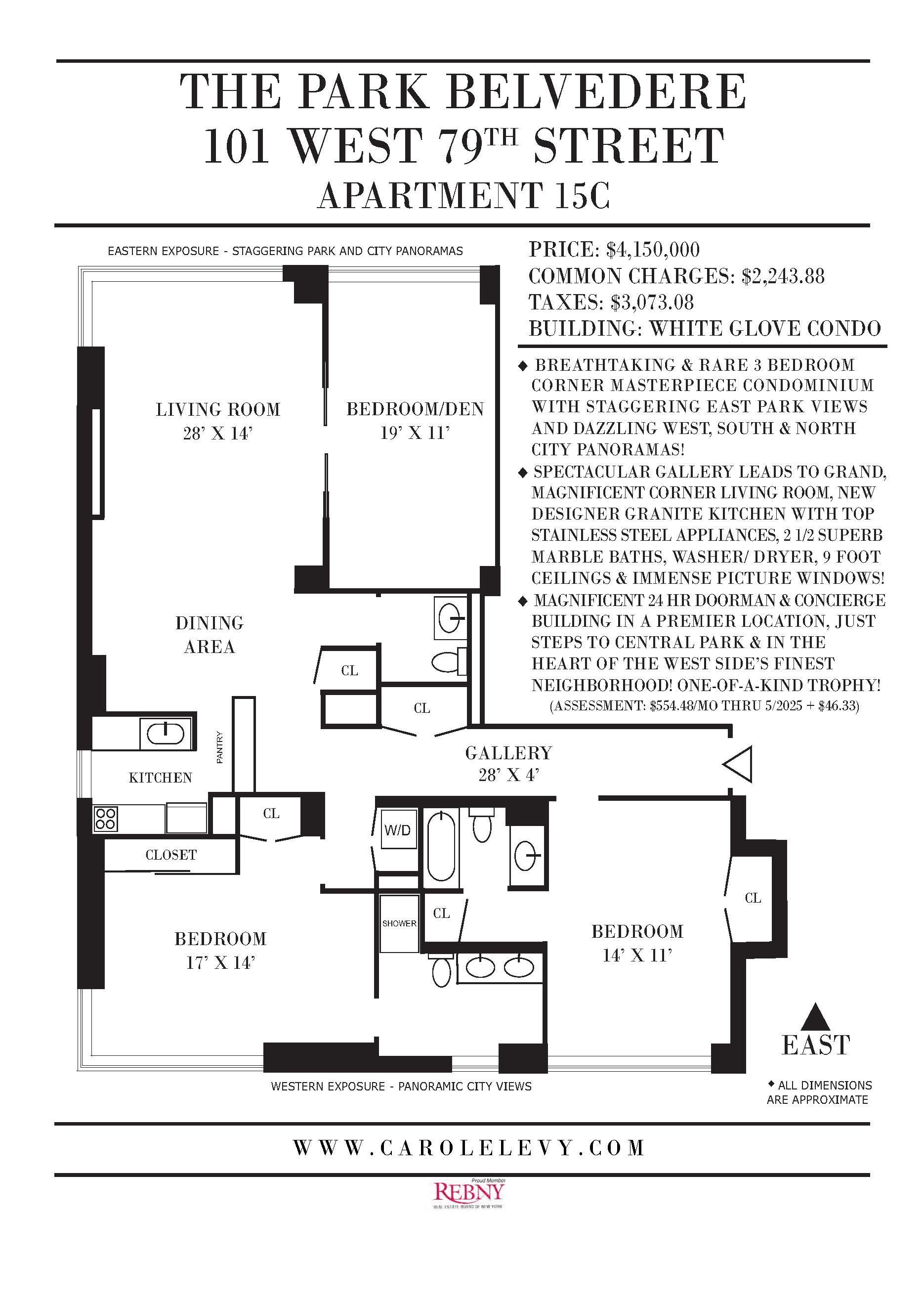 Floorplan for 101 West 79th Street, 15-CD