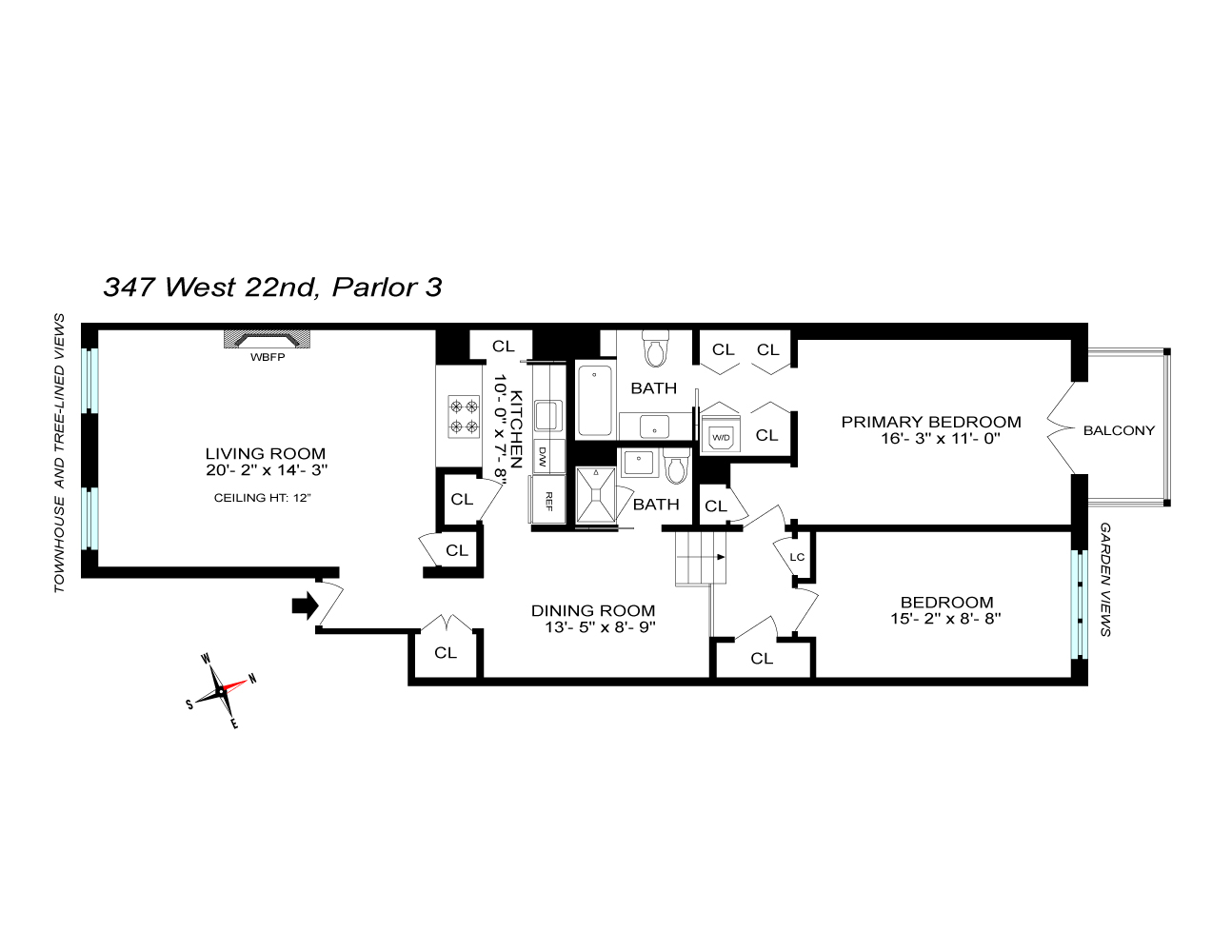 Floorplan for 347 West 22nd Street, 3