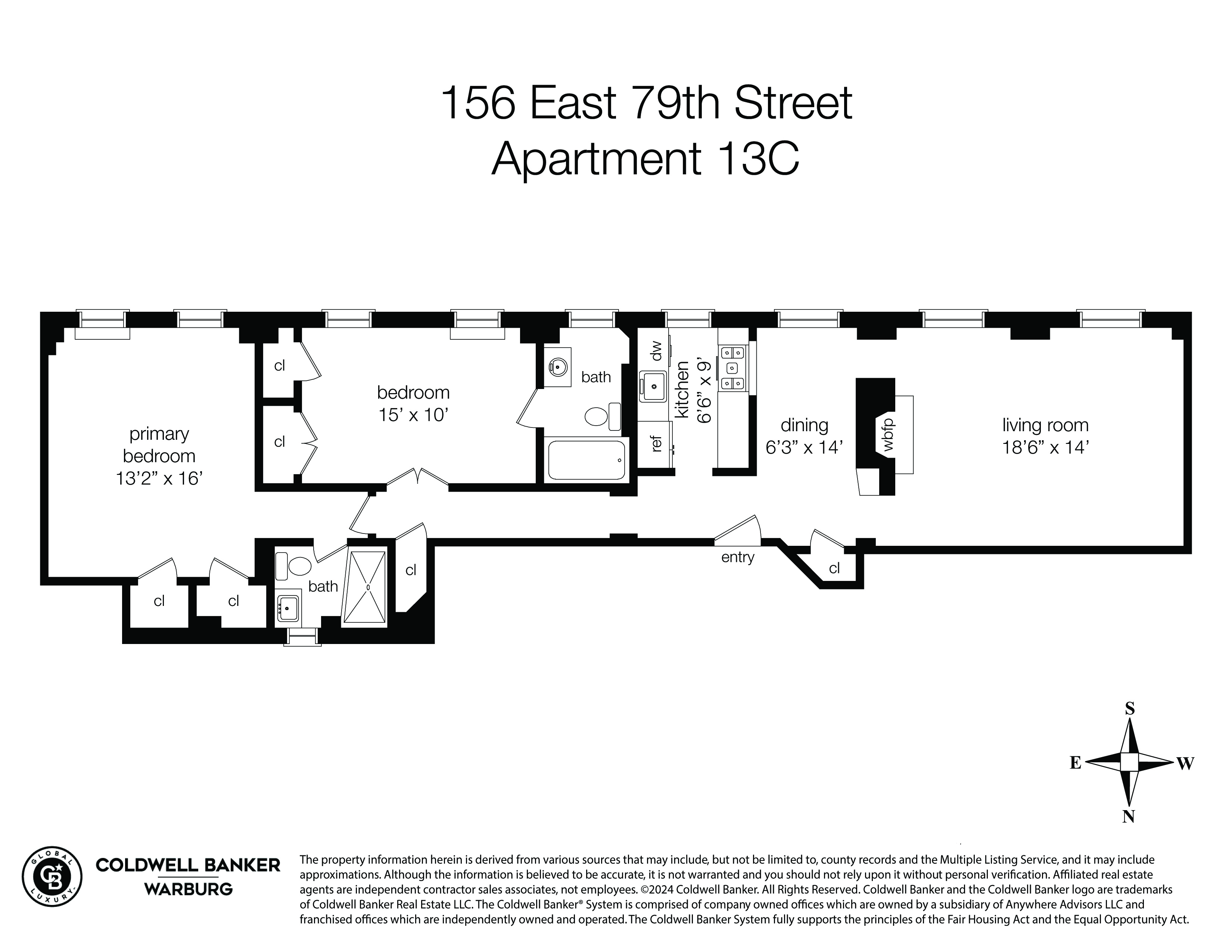 Floorplan for 156 East 79th Street, 13C