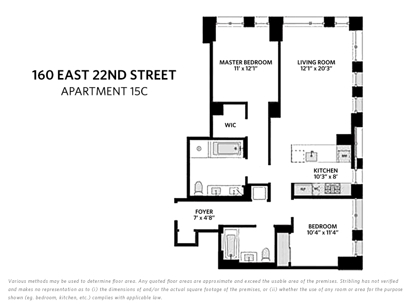 Floorplan for 160 East 22nd Street, 15C
