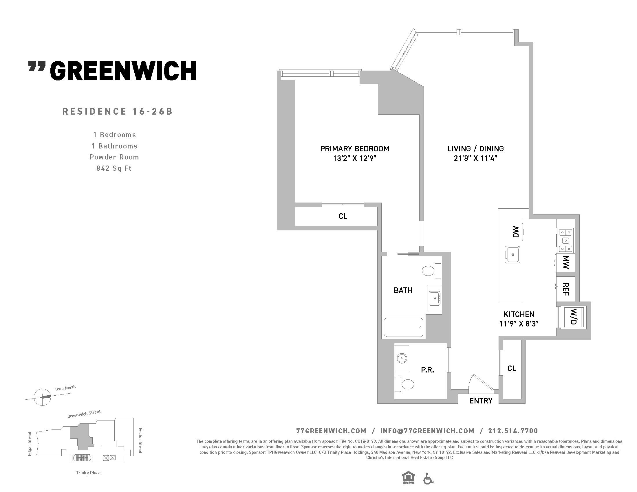 Floorplan for 77 Greenwich Street, 25-B