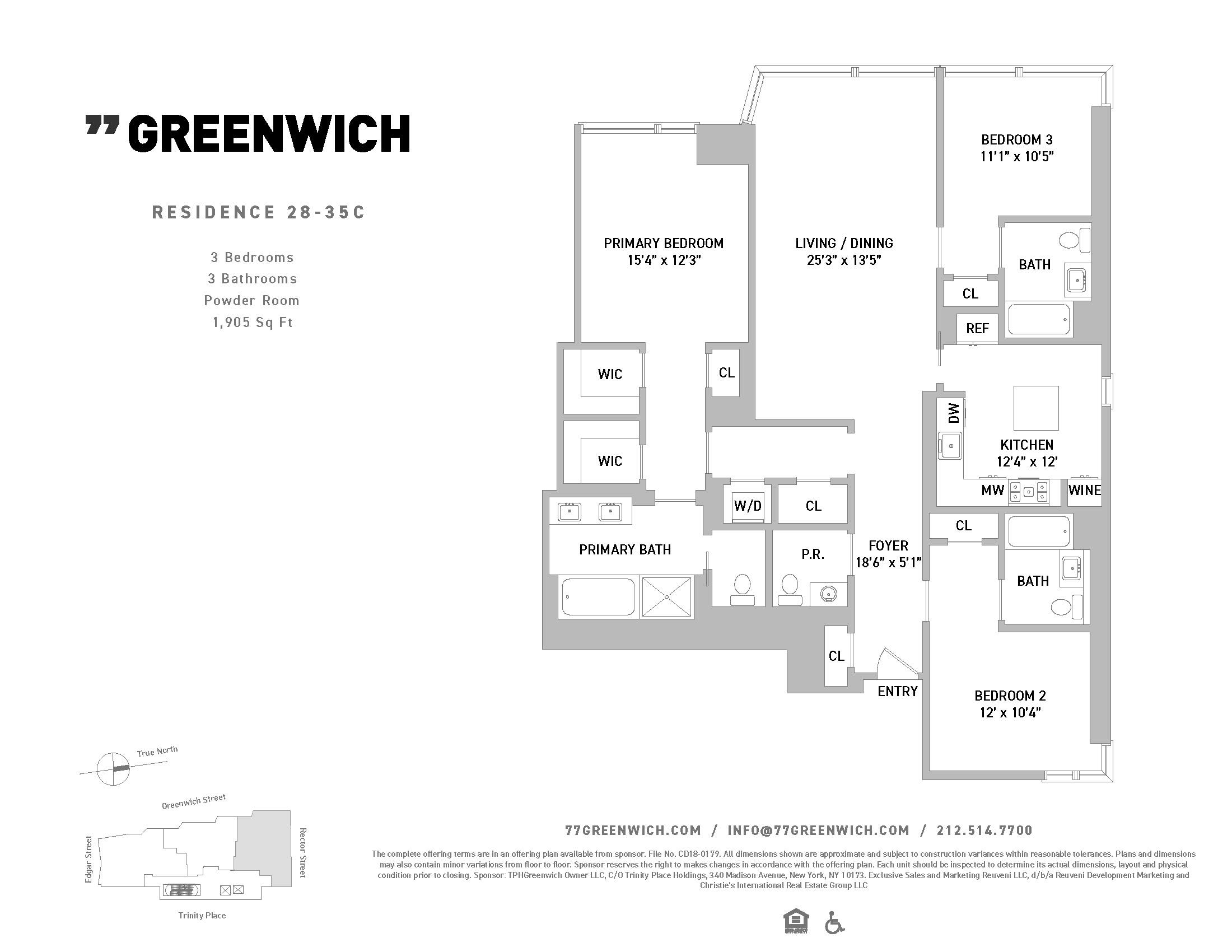 Floorplan for 77 Greenwich Street, 28-C