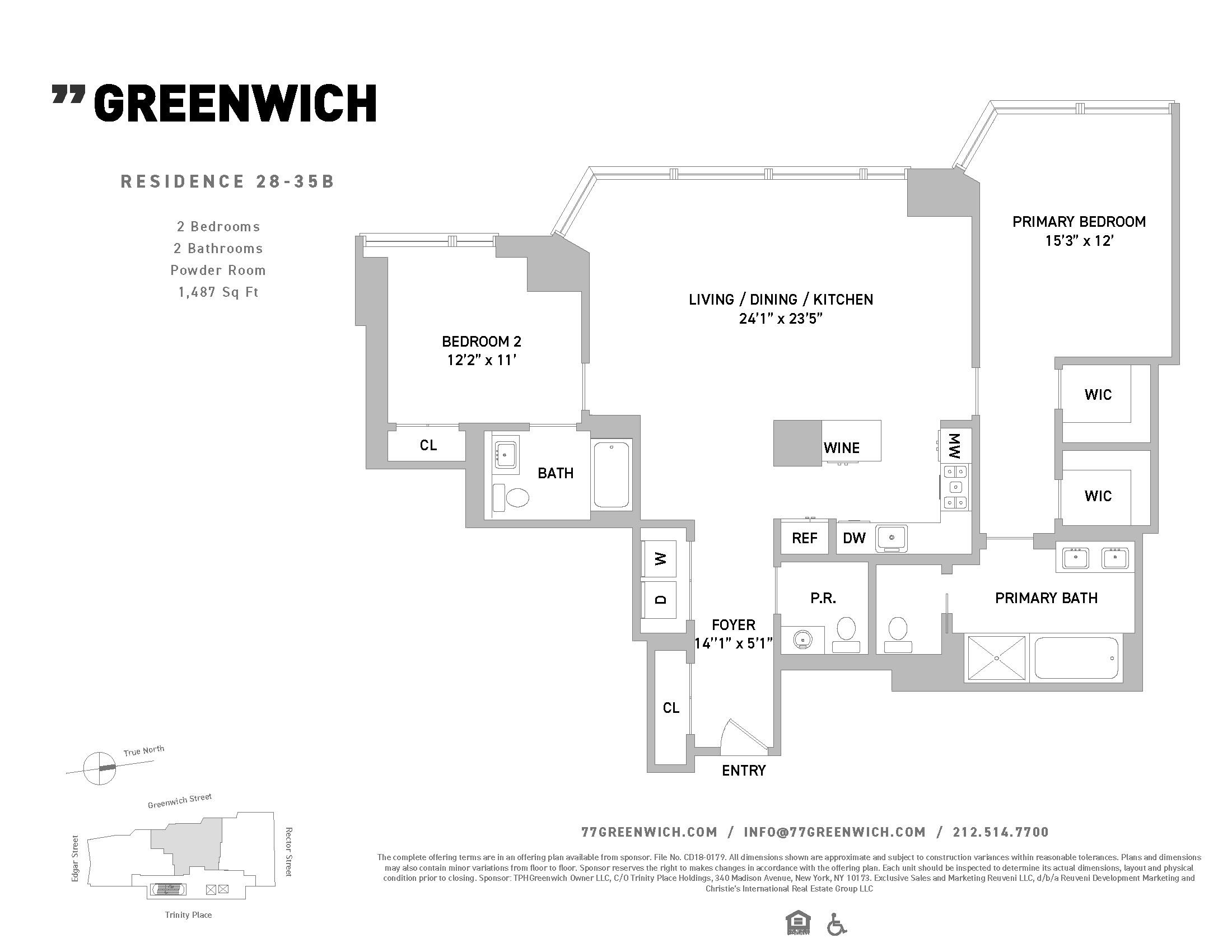 Floorplan for 77 Greenwich Street, 32-B