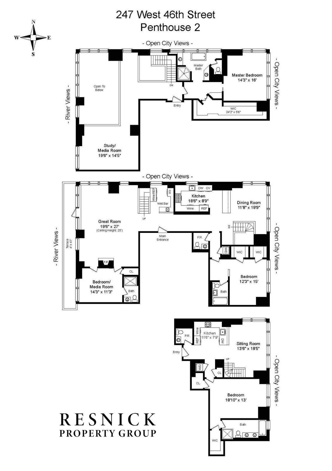 Floorplan for 247 West 46th Street, PH2