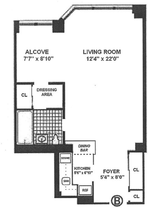 Floorplan for 80 Park Avenue, 8B