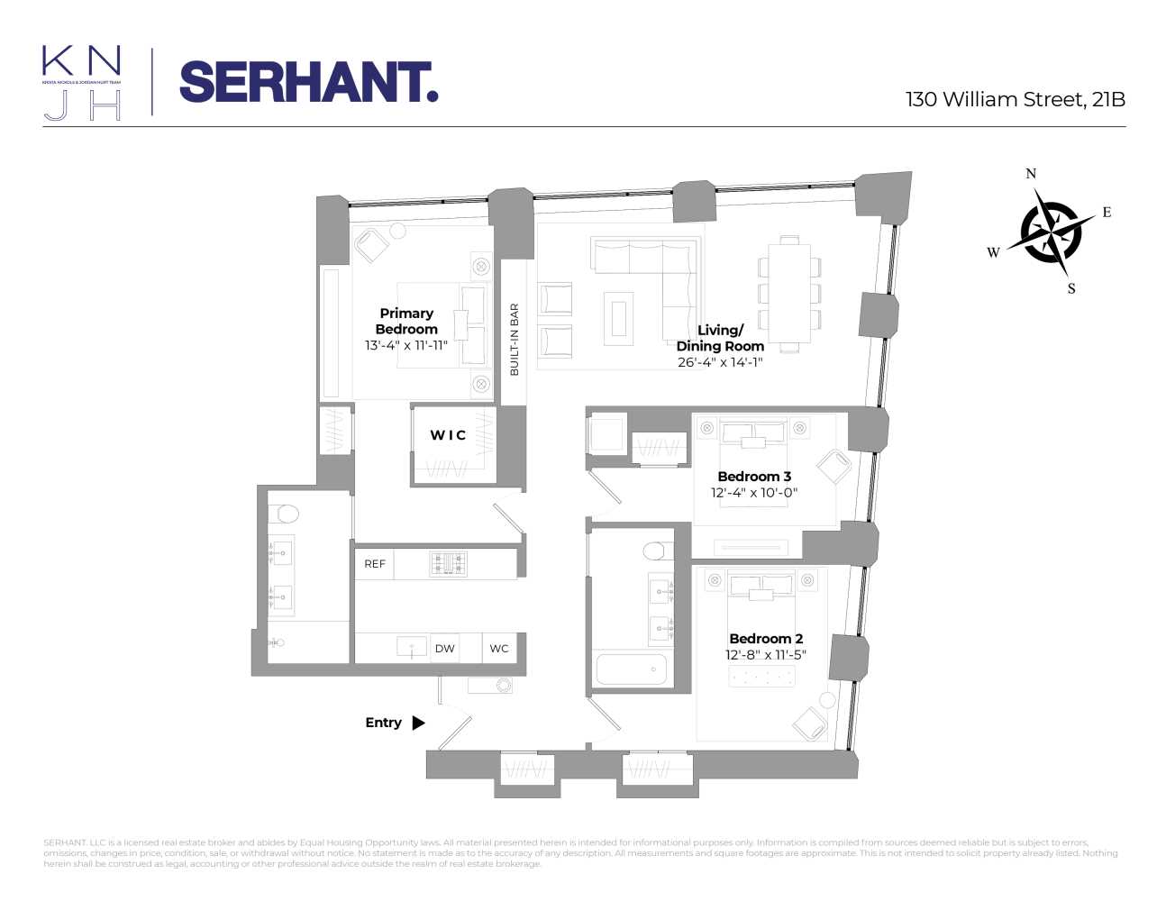 Floorplan for 130 William Street, 21B