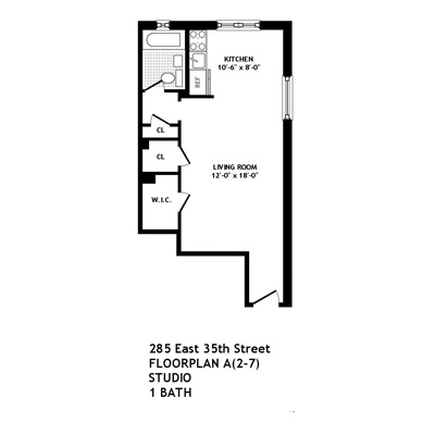 Floorplan for 285 East 35th Street, 2A