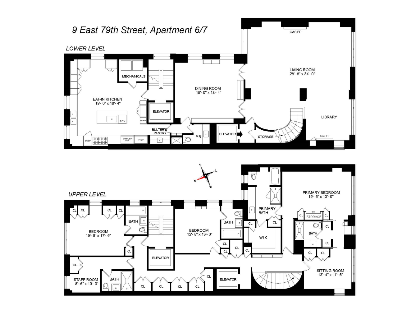 Floorplan for 9 East 79th Street, 6/7