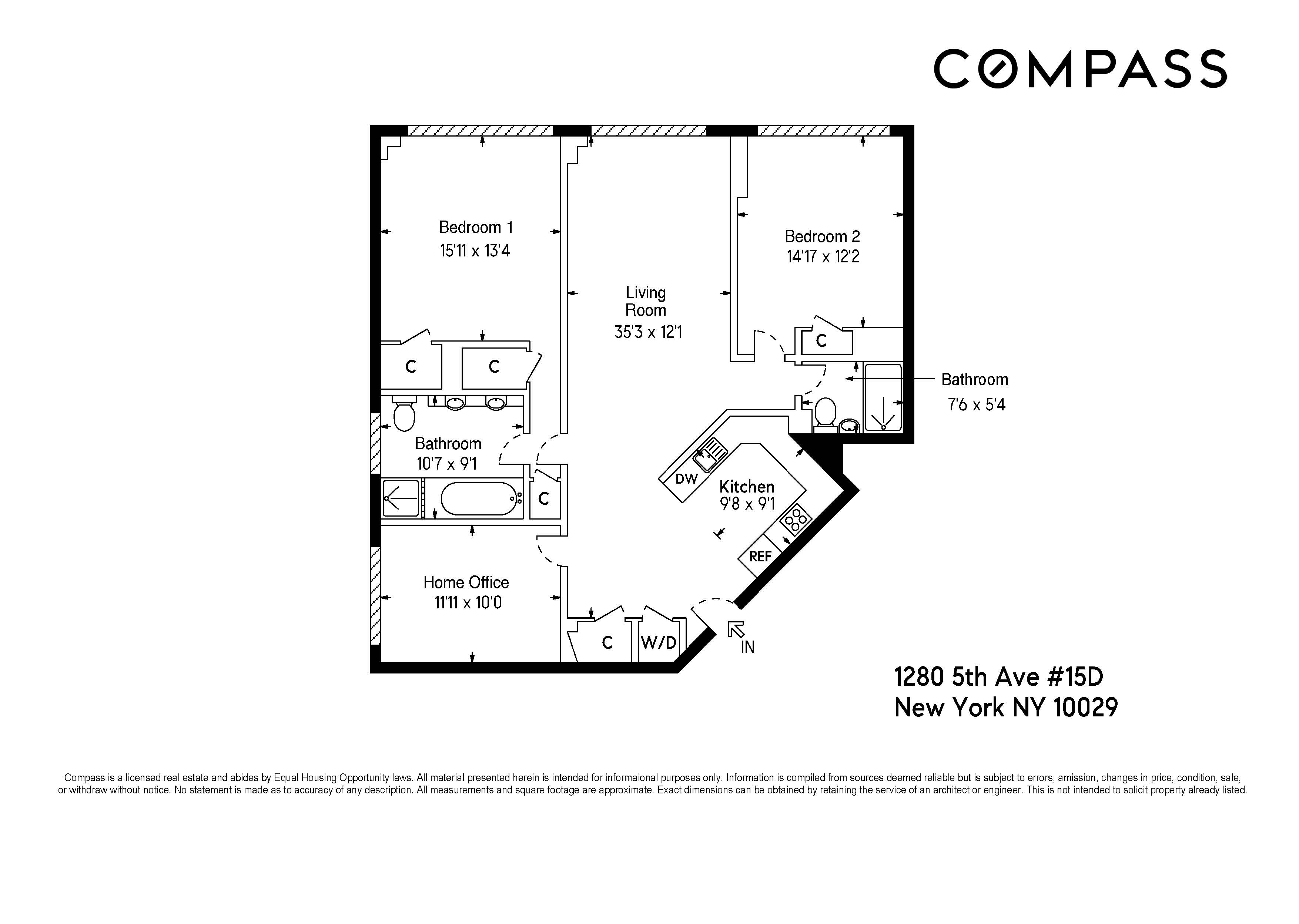 Floorplan for 1280 5th Avenue, 15D