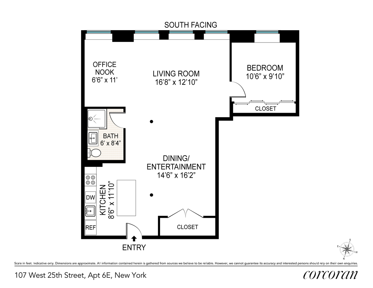 Floorplan for 107 West 25th Street, APT6E