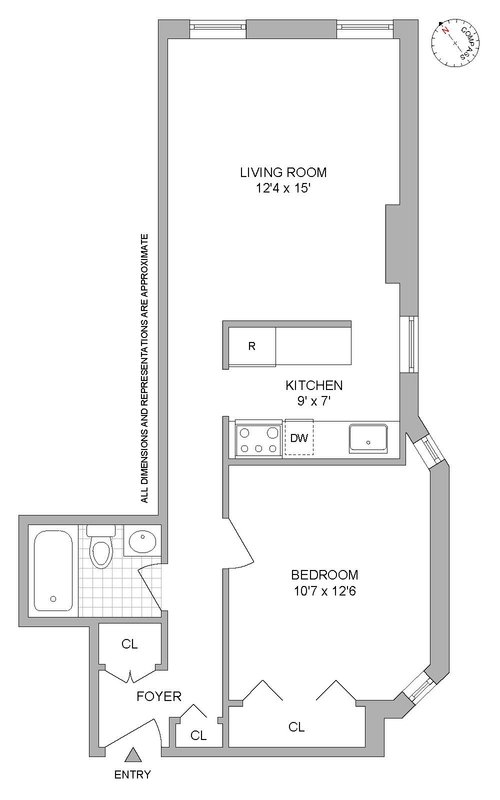 Floorplan for 195 Garfield Place, 2N