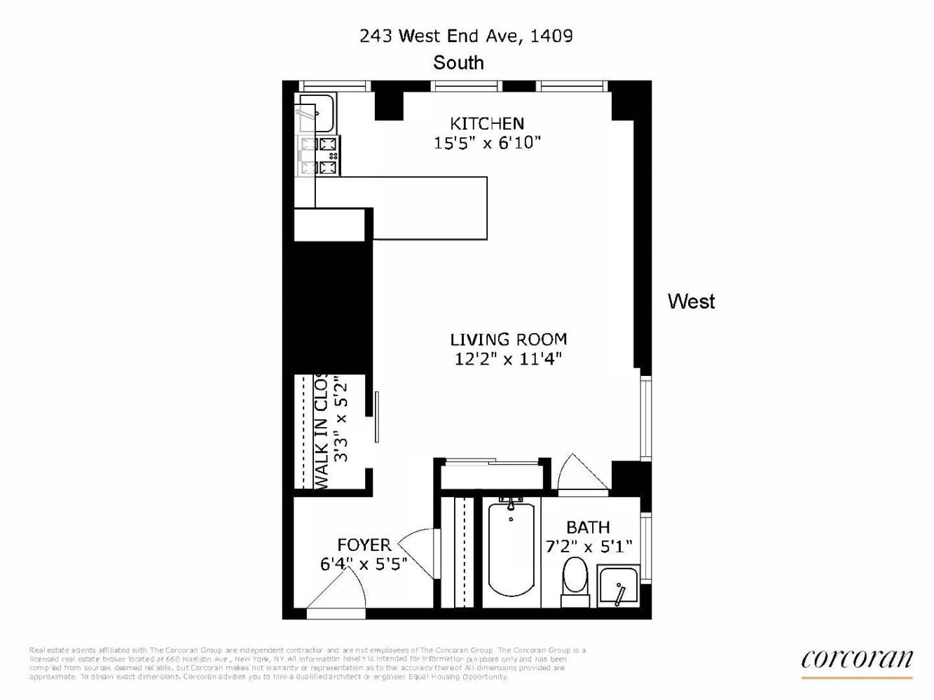 Floorplan for 243 West End Avenue, 1409