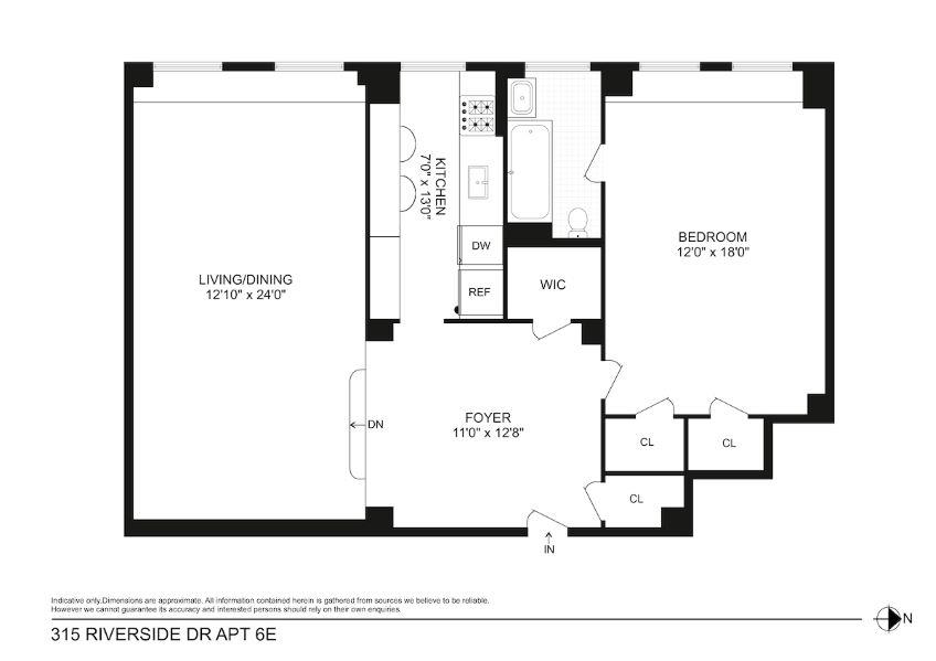 Floorplan for 315 Riverside Drive, 6-E