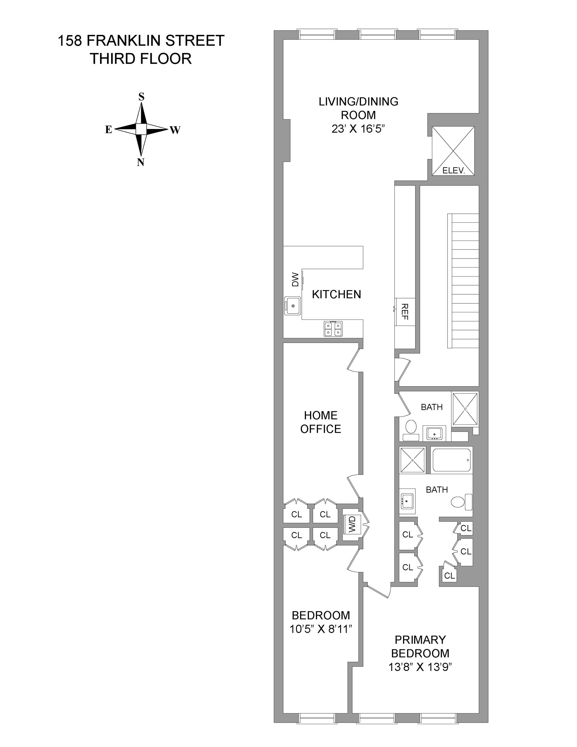 Floorplan for 158 Franklin Street, 3