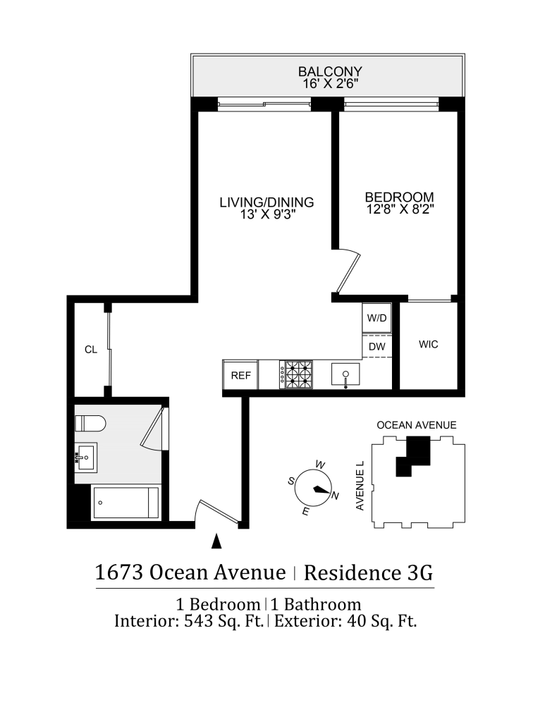 Floorplan for 1673 Ocean Avenue, 3G