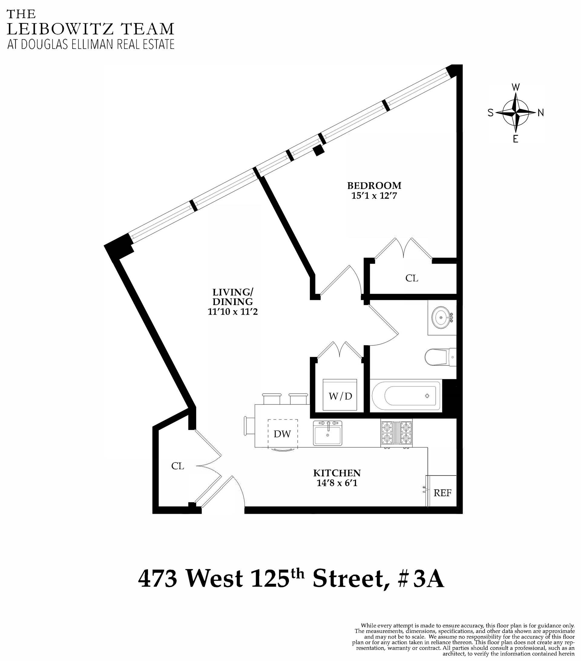 Floorplan for 473 West 125th Street, 3A