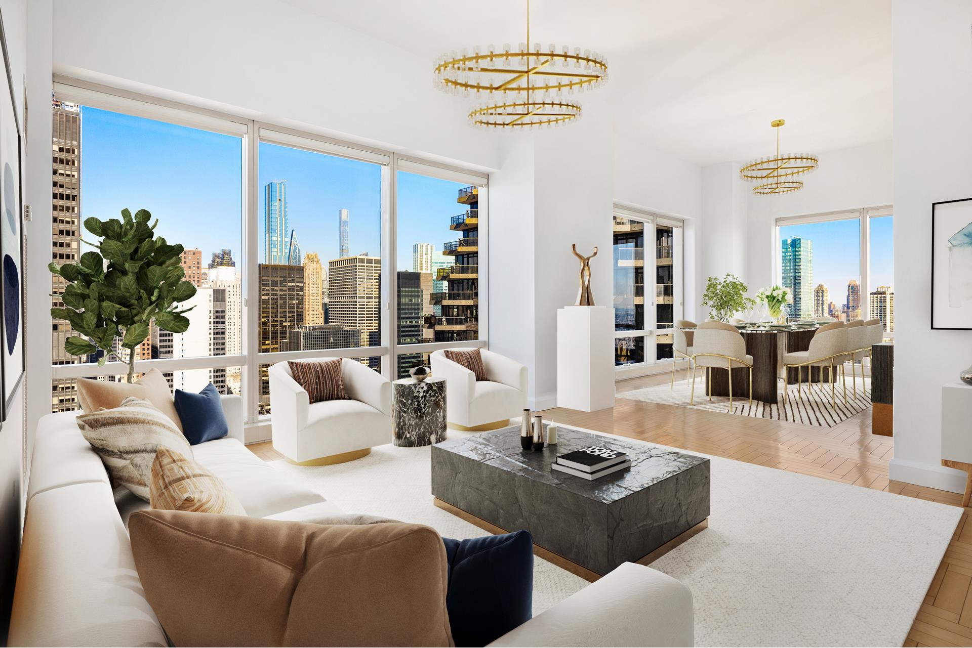 845 United Nations Plaza 48E, Turtle Bay, Midtown East, NYC - 2 Bedrooms  
3 Bathrooms  
5 Rooms - 