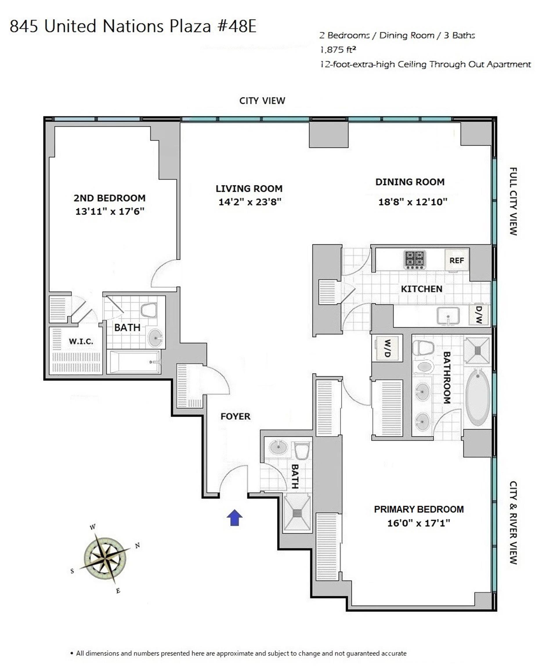 Floorplan for 845 United Nations Plaza, 48E