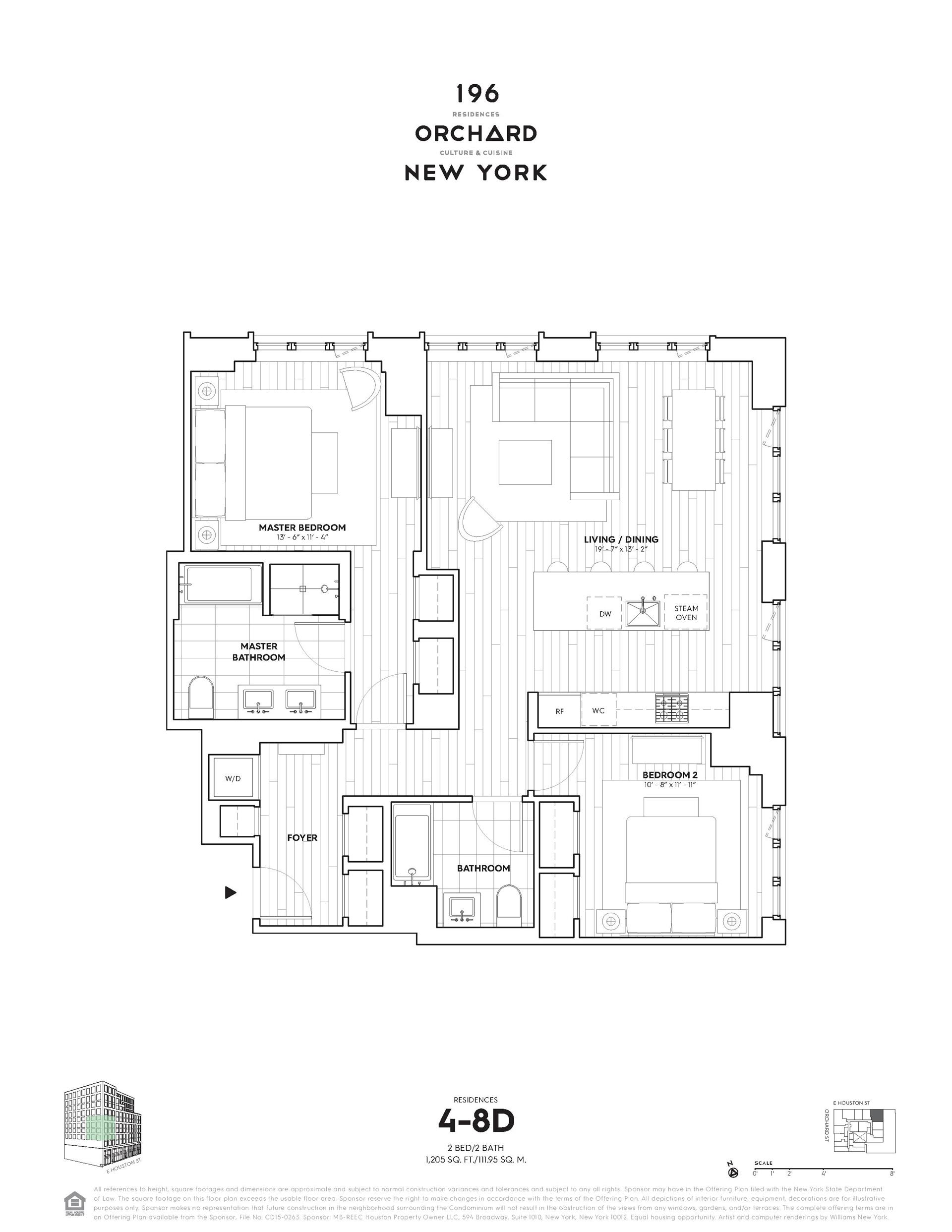 Floorplan for 196 Orchard Street, 6D